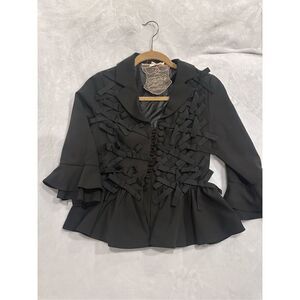 Twelve by Twelve Los Angeles black womens elegant jacket with bows size S
